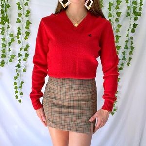 Red v neck Express wool sweater